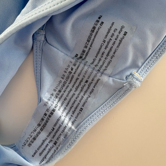 Forever 21 Light Blue Shiny One Piece Swimsuit Size L NWT - Picture 4 of 5